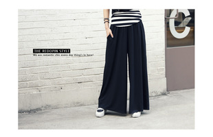 加肥加大码胖MM肥婆宽大版阔腿长裤子女休闲裤胖子甩裤大脚宽腿裤