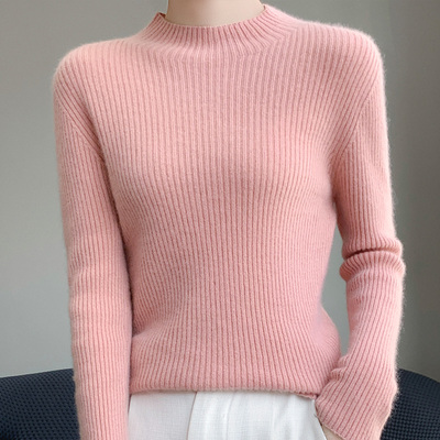 加厚穿羊毛毛衣女秋冬新款中领内搭高级感打底衫半高领大码针织衫