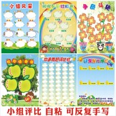 小组评比栏班级之星自粘小学生教室布置文化墙贴画装 饰定制可擦写