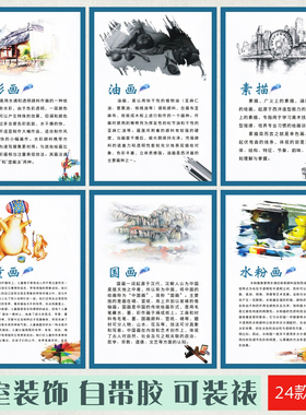 美术室墙贴中小学生画画兴趣挂图