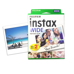 富士拍立得宽幅5寸相纸instax200 wide300一次成像宽幅白边相纸