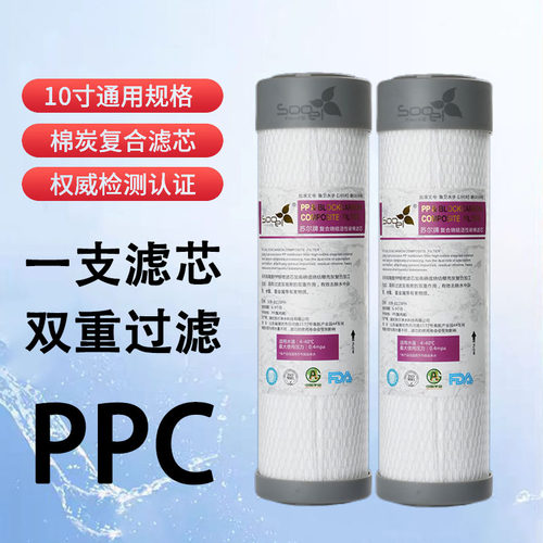 苏尔10寸PPC棉炭复合滤芯双滤