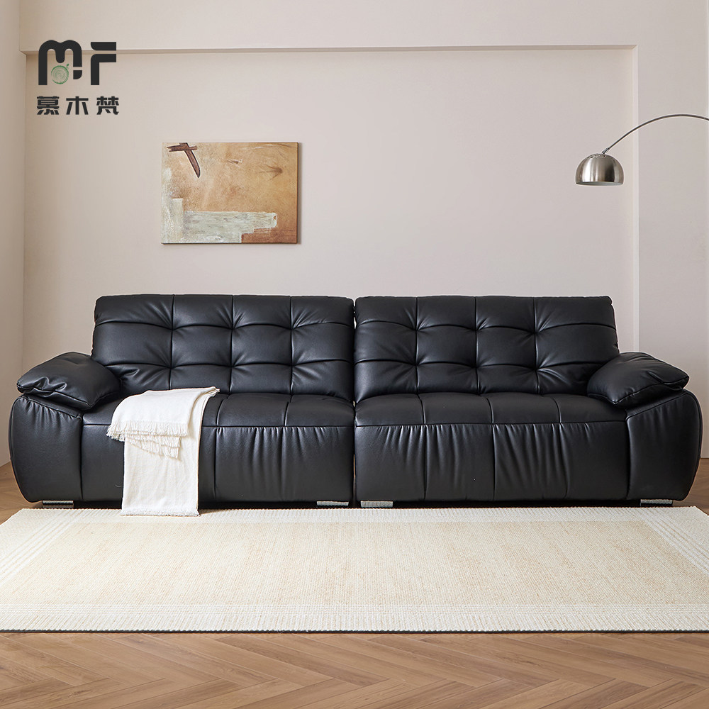 慕木梵真皮沙发头层牛皮太空云朵直排客厅家具意式简约沙发小户型,住宅家具,皮艺沙发,淘宝优惠券,粉丝福利购,淘宝优惠卷