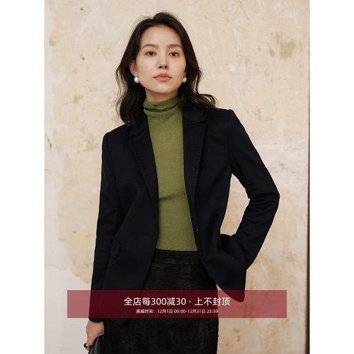 山羊绒混纺修身职业休闲小西装