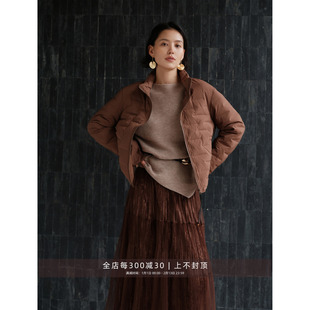 芝美日禾 现货 保暖国标90绒白鹅绒立领短款羽绒服轻量外套