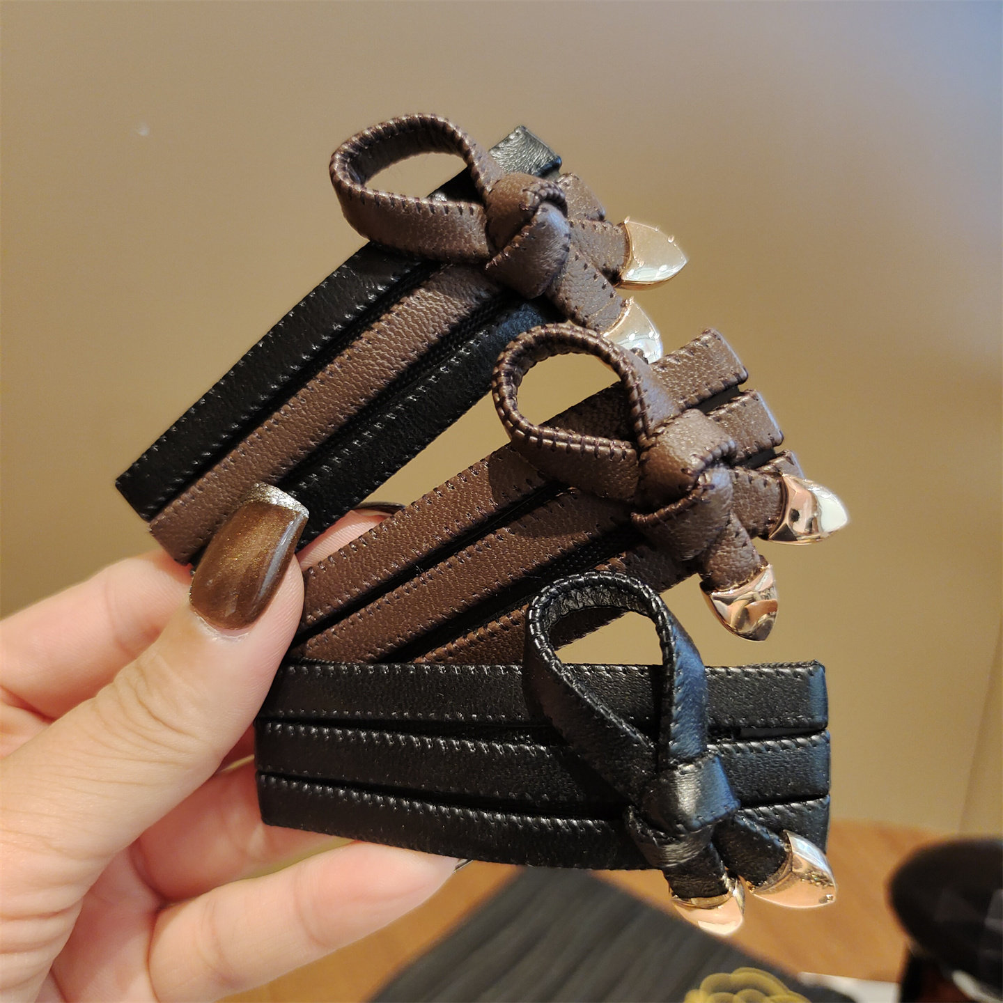 仿皮质全包bb夹韩版手工原创不伤发蝴蝶结流海碎发夹边夹发夹发饰