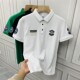 短袖 男polo衫 潮牌休闲百搭印花翻领T恤带领高端上衣 新款 2025夏季