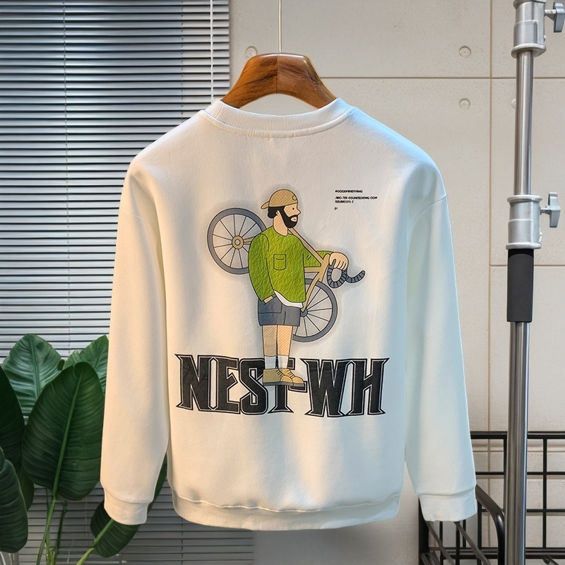 美式印花卫衣男士秋季圆领打底衫