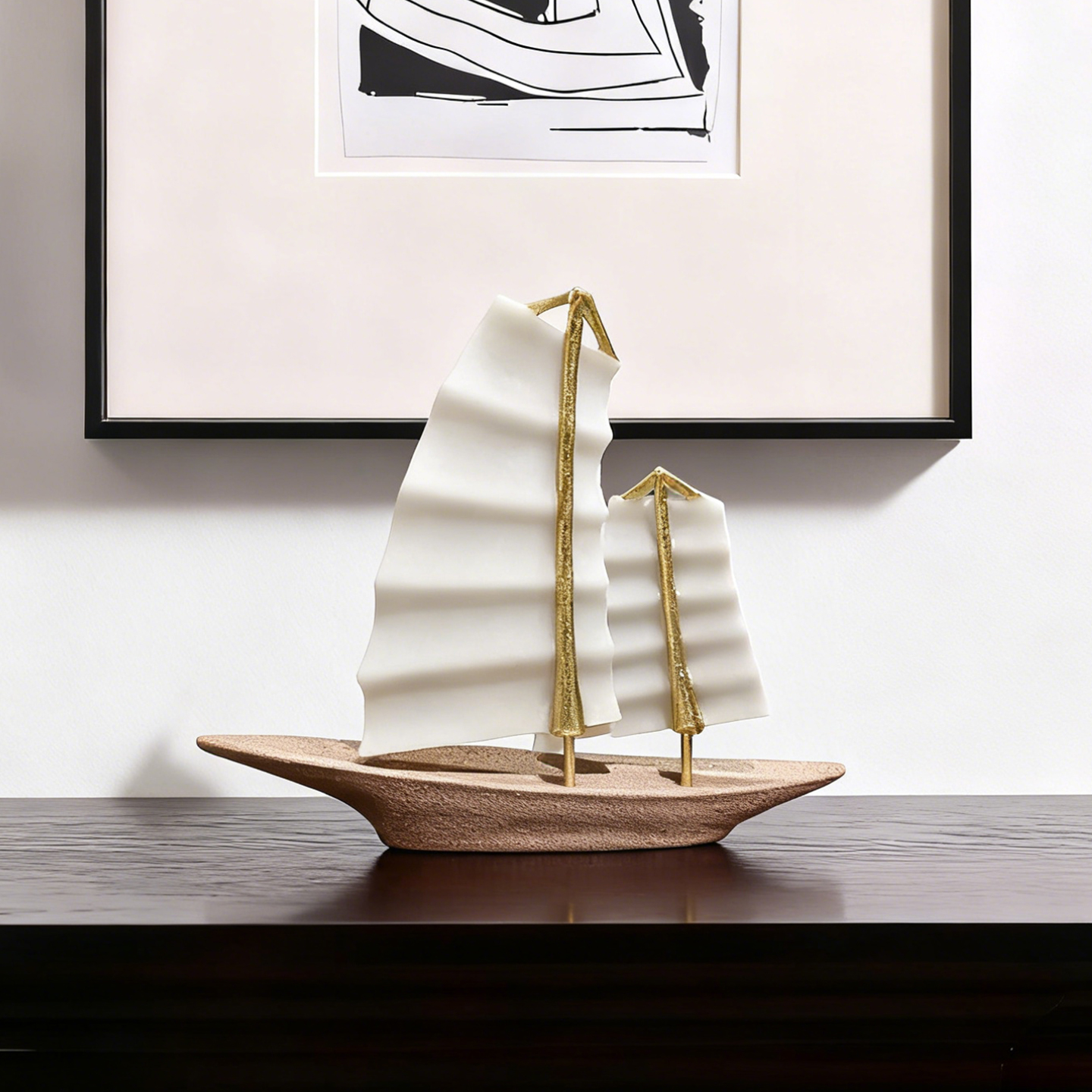 现代简约帆船模型桌面摆件