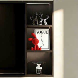 新款 饰品 轻奢高档坐姿兔子艺术摆件客厅电视柜酒柜小众高级感装