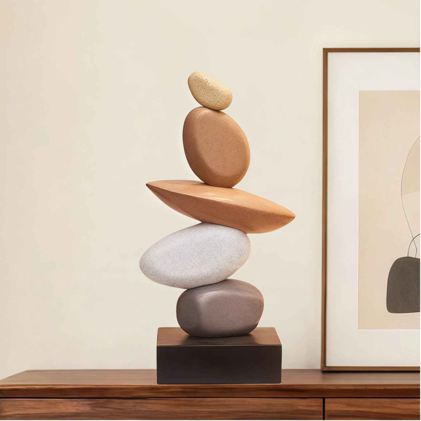 中古风仿石头高级感摆件玄关客厅电视柜酒柜办公室桌面装饰品小众