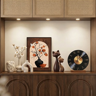 中古风复古入户玄关仿木制艺术摆件客厅电视柜餐边柜小众高级装饰