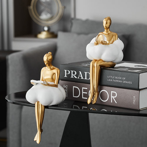 坐姿云朵芭蕾女孩摆件设计感