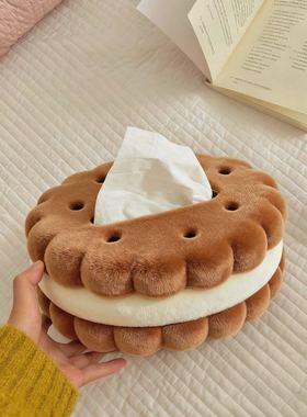可爱饼干造型植绒纸巾盒