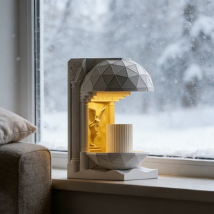 饰 香薰机家居装 创意个性 香薰融蜡灯立体几何造型台灯式