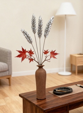 陶瓷花瓶枫叶麦穗装饰摆件
