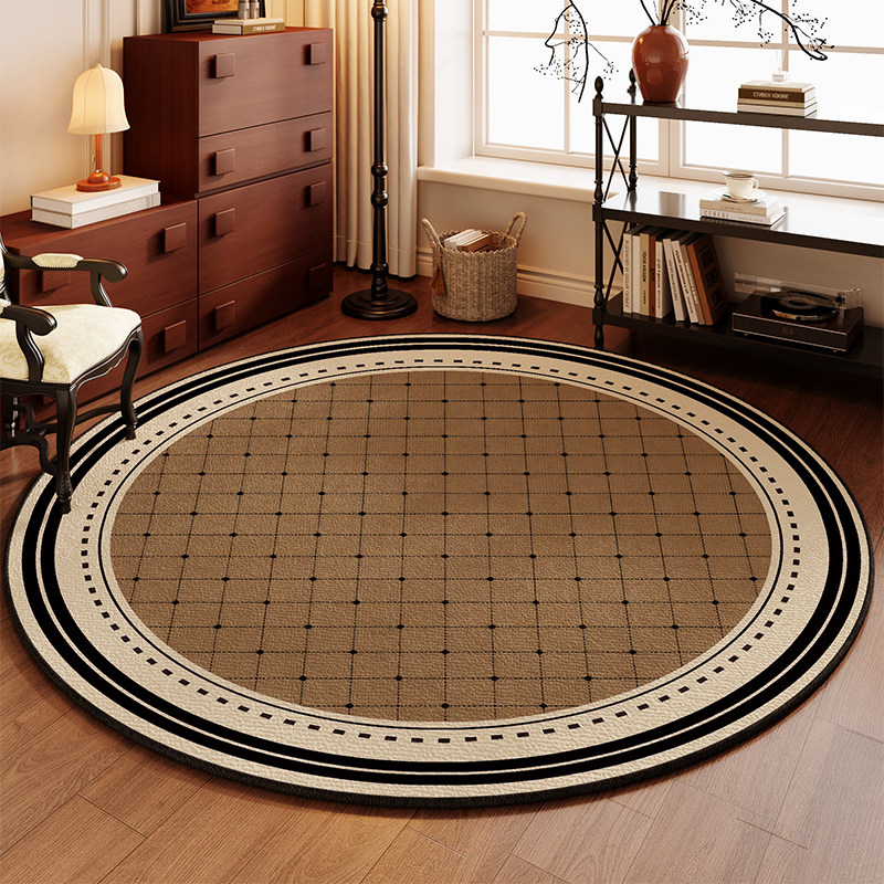 法式圆形书房地毯客厅电脑椅化妆椅子防滑垫防污免洗可擦防水地垫,居家布艺,入户地垫,淘宝优惠券,粉丝福利购,淘宝优惠卷