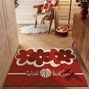 婚庆定制入户门地垫喜庆进门可裁剪红色免洗pvc地毯结婚防水脚垫