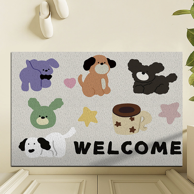 卡通入户地垫家用门口丝圈脚垫高级感玄关进门垫子大门外防滑地毯,居家布艺,入户地垫,淘宝优惠券,粉丝福利购,淘宝优惠卷