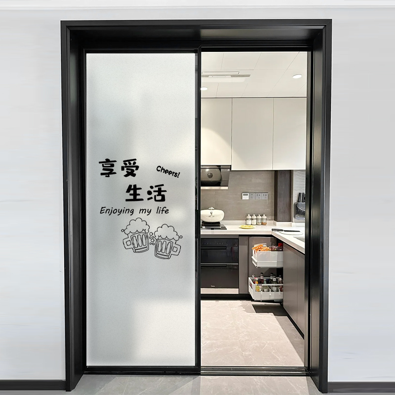 静电免胶简约厨房玻璃贴