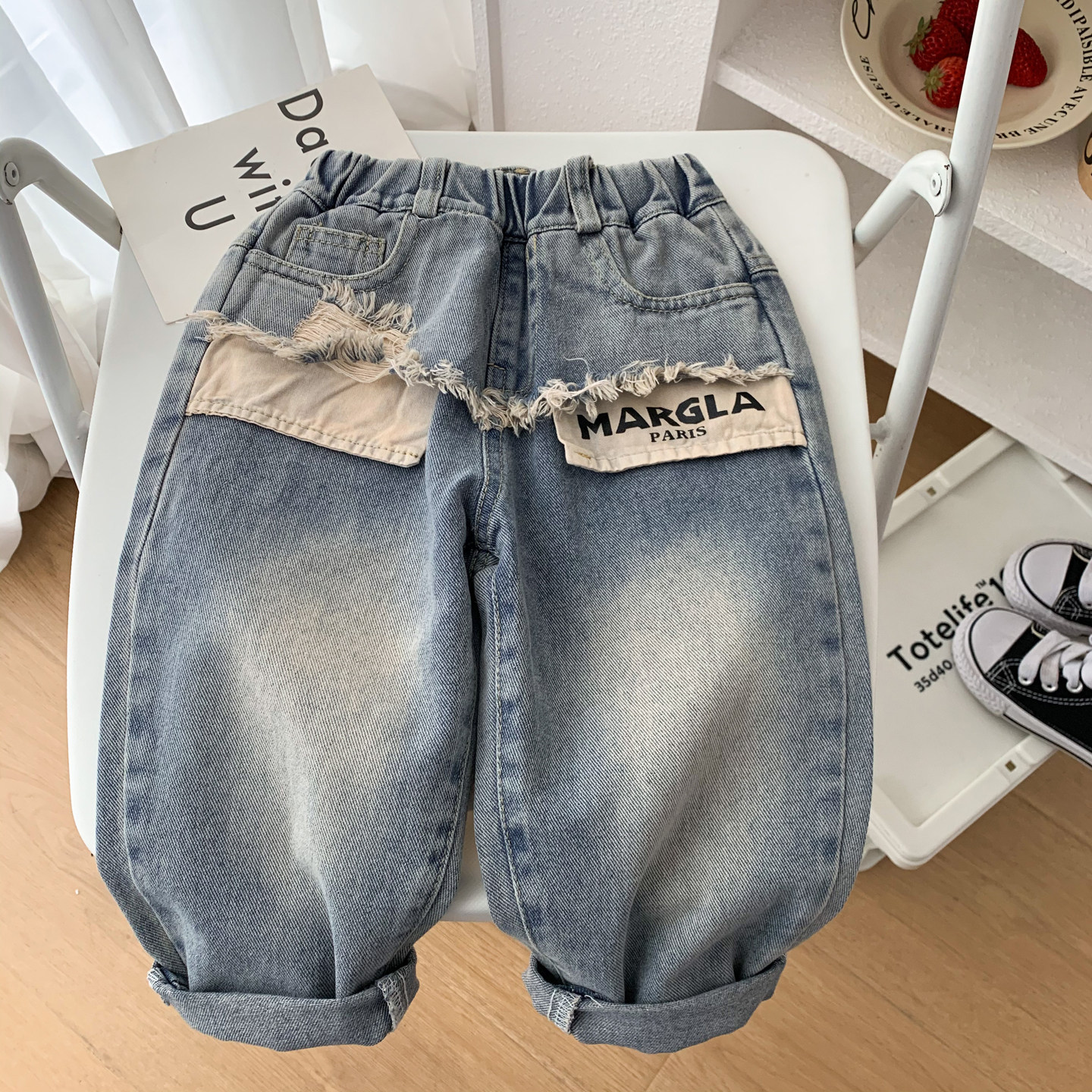 男童牛仔裤春秋装时髦破洞裤子2026新款男孩个性休闲裤酷帅长裤潮