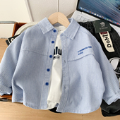 衬衫 个性 春秋装 条纹衬衣2026新款 男孩酷帅上衣潮 时尚 男童纯棉长袖