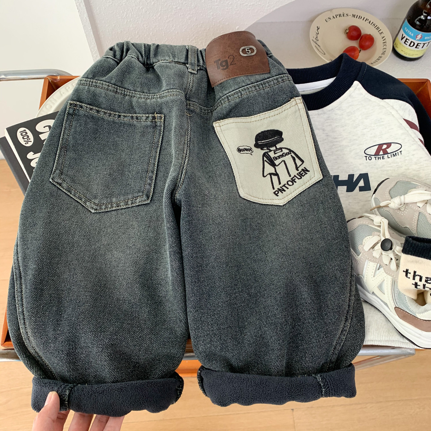 男童加绒牛仔裤冬季柔软一体绒弯刀裤酷帅小男孩韩版宽松休闲裤潮,童装/婴儿装/亲子装,裤子,淘宝优惠券,粉丝福利购,淘宝优惠卷