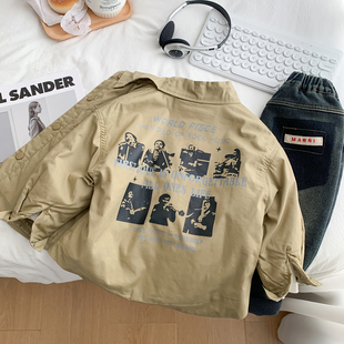 男童夹棉外套2025新款初冬儿童休闲薄款夹克衫儿童纯棉时尚上衣潮