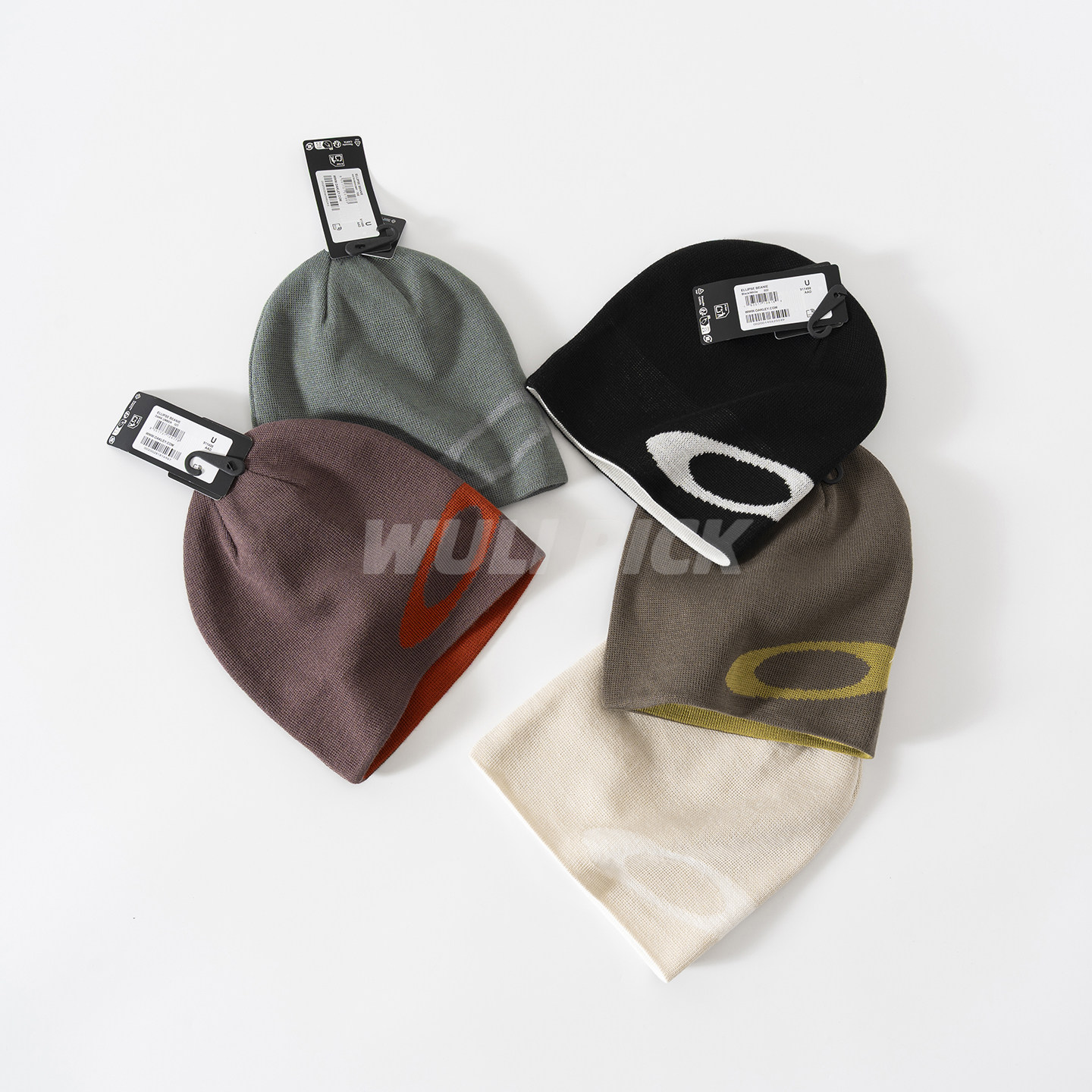 现货Oakley欧克利 Beanie Ellipse 两面穿户外休闲针织大logo冷帽