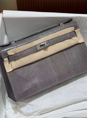 灰色HCP进口蜥蜴皮迷你mini凯莉一代女士手拿包晚宴纯手工女包