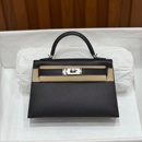 进口原厂EP皮普皮迷你mini凯莉二代女士单肩小手提纯手工女包黑银