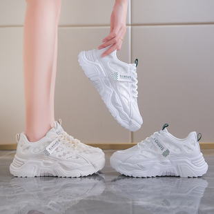 休闲运动鞋女款初中高中学生鞋子女夏季网面网鞋薄款镂空单网防臭