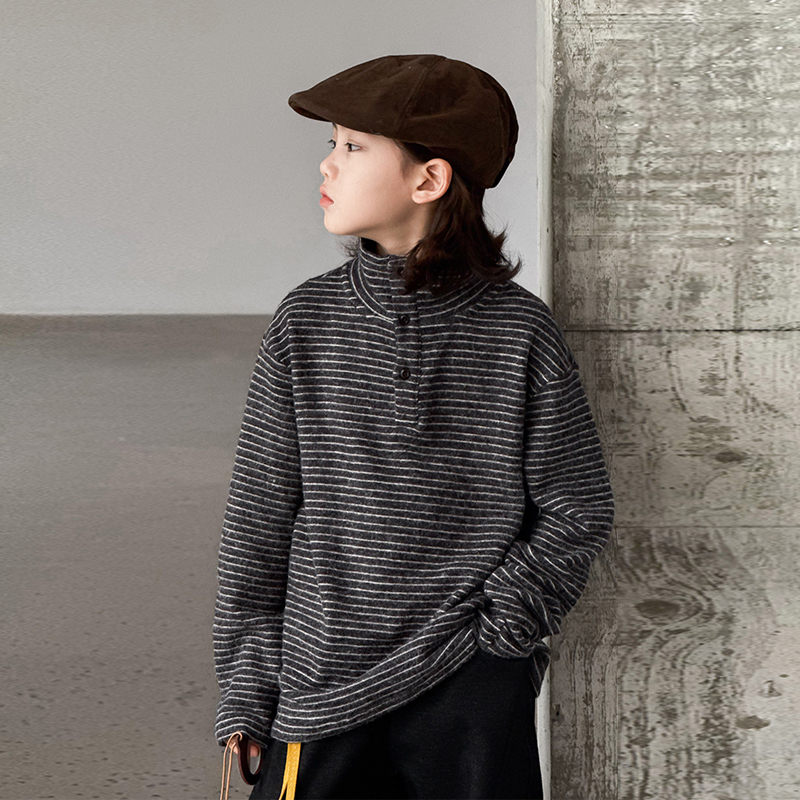 男童半高领加绒打底衫秋冬款2025新款冬季儿童加厚长袖t恤大男孩