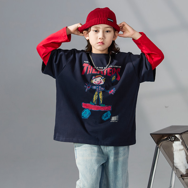 男童假两件长袖T恤春秋款2026新款儿童春装打底衫大男孩春季卫衣,童装/婴儿装/亲子装,T恤,淘宝优惠券,粉丝福利购,淘宝优惠卷