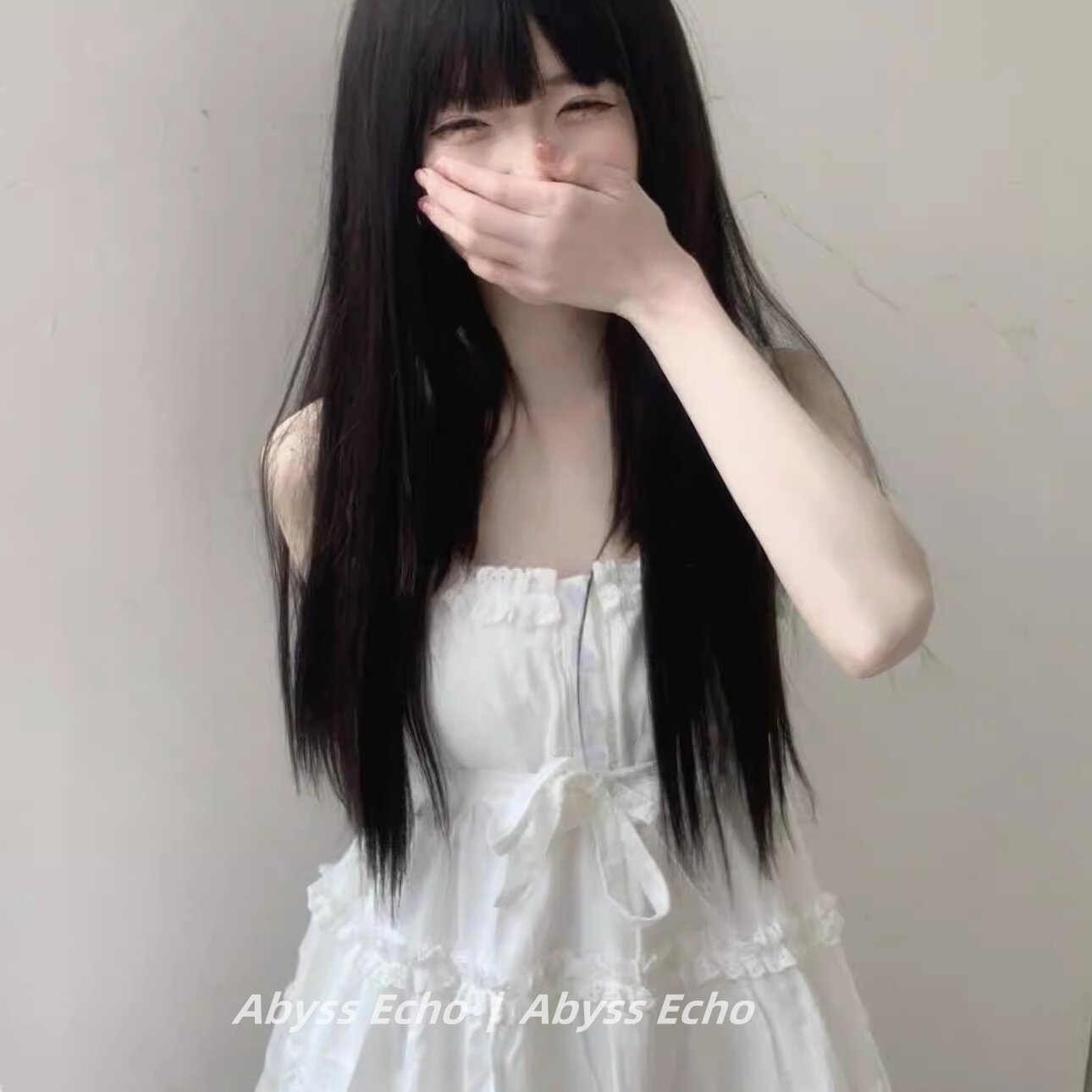 亚萌少女甜系白色吊带裙女夏季花边叠穿连衣裙初恋纯欲小白裙短裙