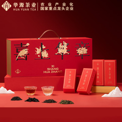 华源茶叶组合红茶金骏眉正山小种乌龙茶铁观音大红袍 礼盒装360g