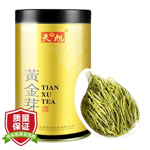 天旭 茶叶绿茶黄金芽白茶安吉2023新茶黄金叶雨前特级铁罐装125g