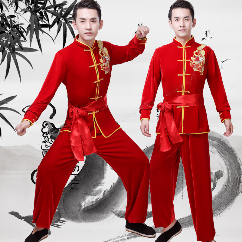 太极服秋冬男武术服装安塞腰鼓