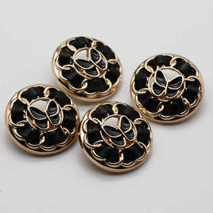 纽扣金属大衣扣毛衣扣小香风纽扣男女西装扣金属黑皮花朵扣百搭