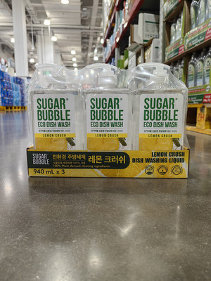 山姆代购 韩国进口 Sugar Bubble柠檬味洗洁精 去油去污940ml*3