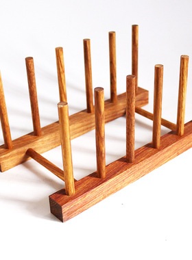 花梨实木陶瓷盘架碗盆七子茶饼架普洱茶架子托支架茶道多层展示架