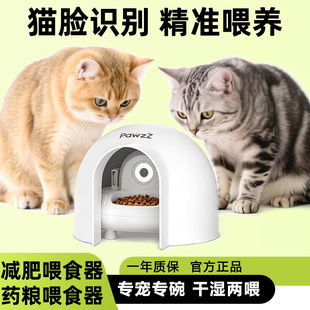 趴趴爪雪屋款猫脸识别智能喂食器刷脸智能投喂可视频猫咪喂食机