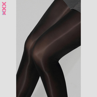 30D性感极光油亮丝袜开连裤加长JK袜紧致细腻丝滑马油女Sy