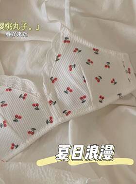 厂家直销樱桃少女日系甜美小胸聚拢薄款无钢圈弹力亲肤文胸罩