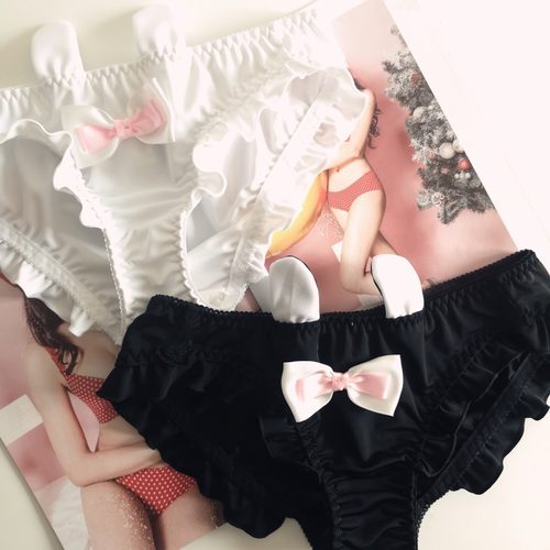 日系软妹冰丝内裤女兔子耳朵可爱内裤大连货源81216
