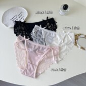 舒适无痕女生三角裤 甜美芭蕾风 薄款 夏季 青春少女蝴蝶结蕾丝内裤