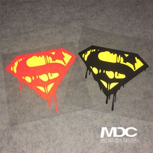 适用于超人 SUPERMAN 滴血 车 反光 罗西 车贴 涂鸦