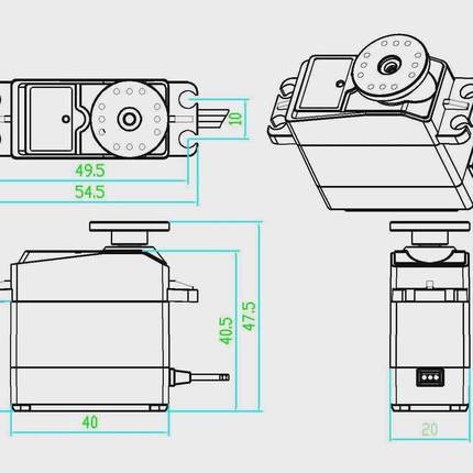 DS3218MG20KG大扭矩金属数字舵机180度机器人机械臂RC攀爬车适用