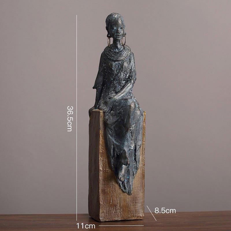 北欧简约复古非洲人物抽象摆件软装配饰家居创意艺术工艺玄关客厅