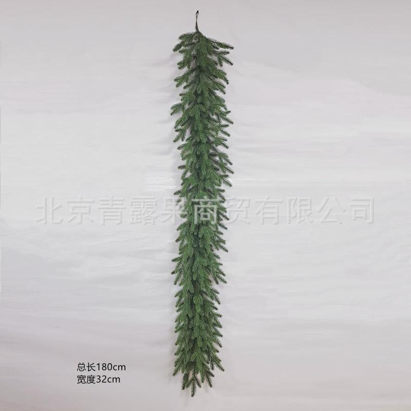 工厂直销圣诞藤条藤pe装饰挂件2米塑胶绿色节庆商场酒店场景布置